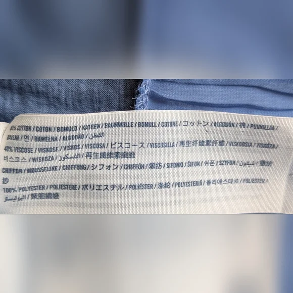 NWOT Abercrombie Kids Blue Floral Top With Chiffon Ruffle Size 15/16(Bust 32/34) - Picture 8 of 9